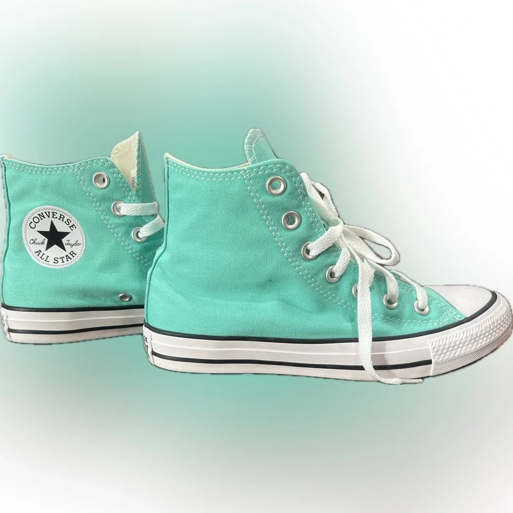 Converse Teal High-Top Sneakers - Picture 4 of 9